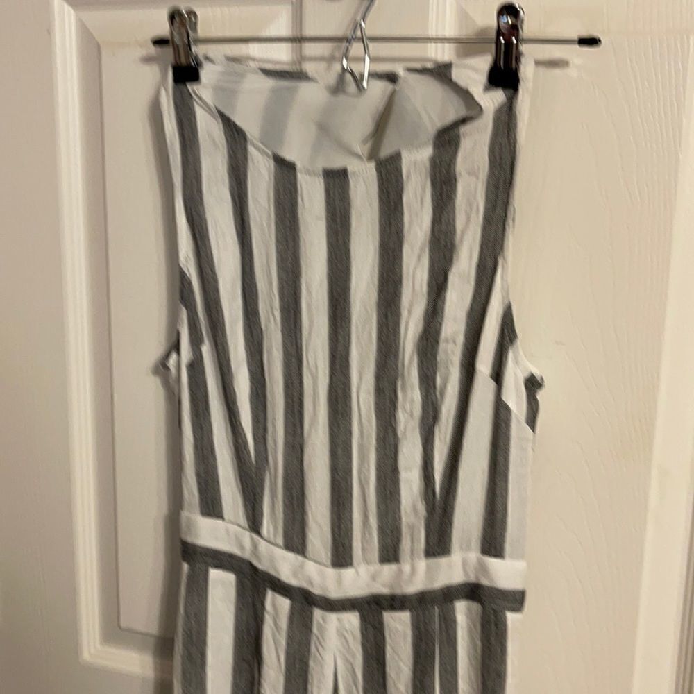 Striped Jumpsuit with open back